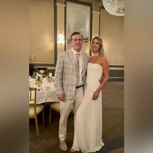 [SOLD ]Alexis Sunniva Pleated Strapless Gown Size S